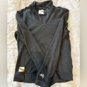 Tracksmith Dark Gray Zip-Up Women’s Merino Sweater